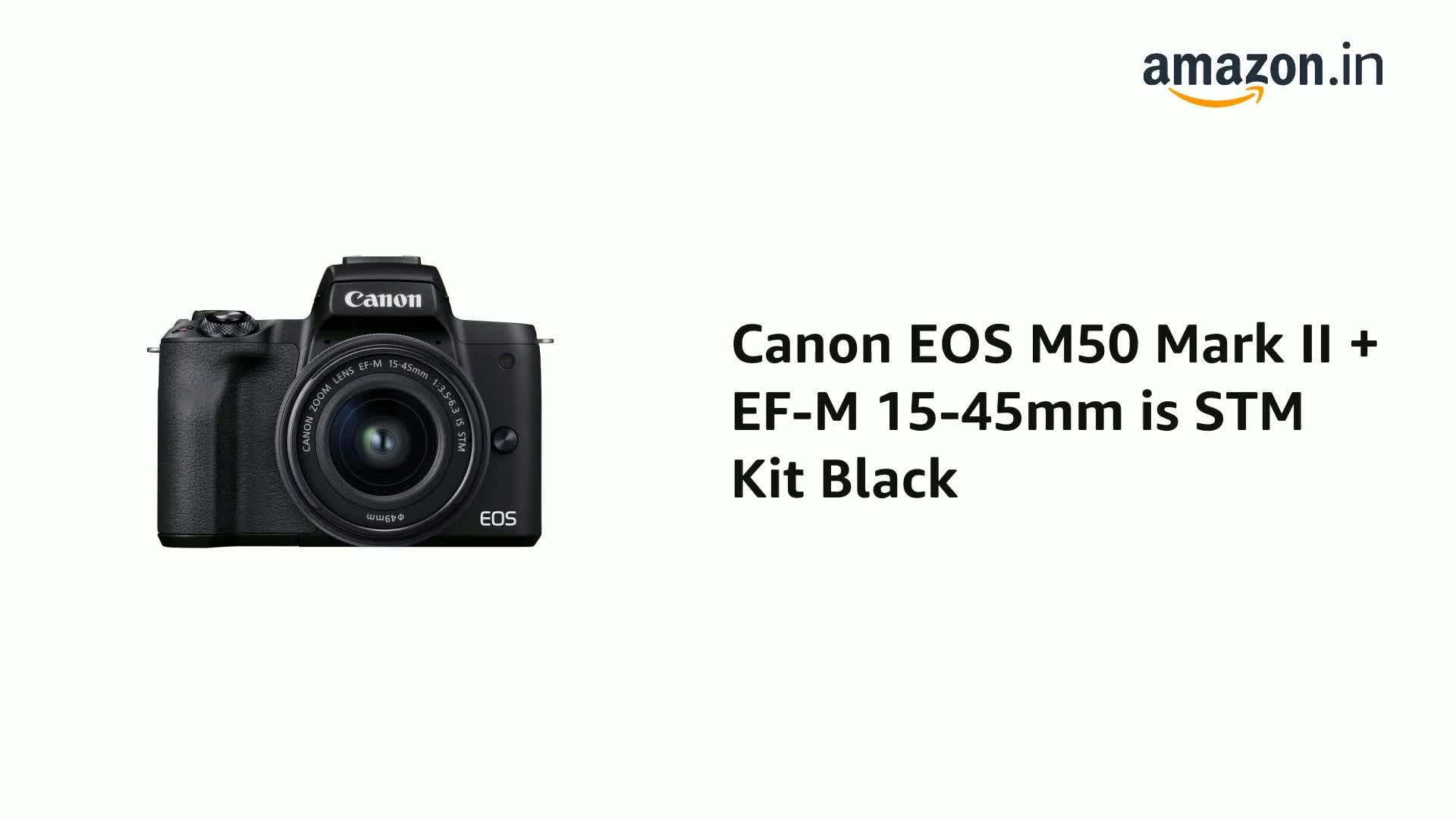 Buy Canon EOS M50 Mark II + EF-M 15-45mm is STM Kit Black